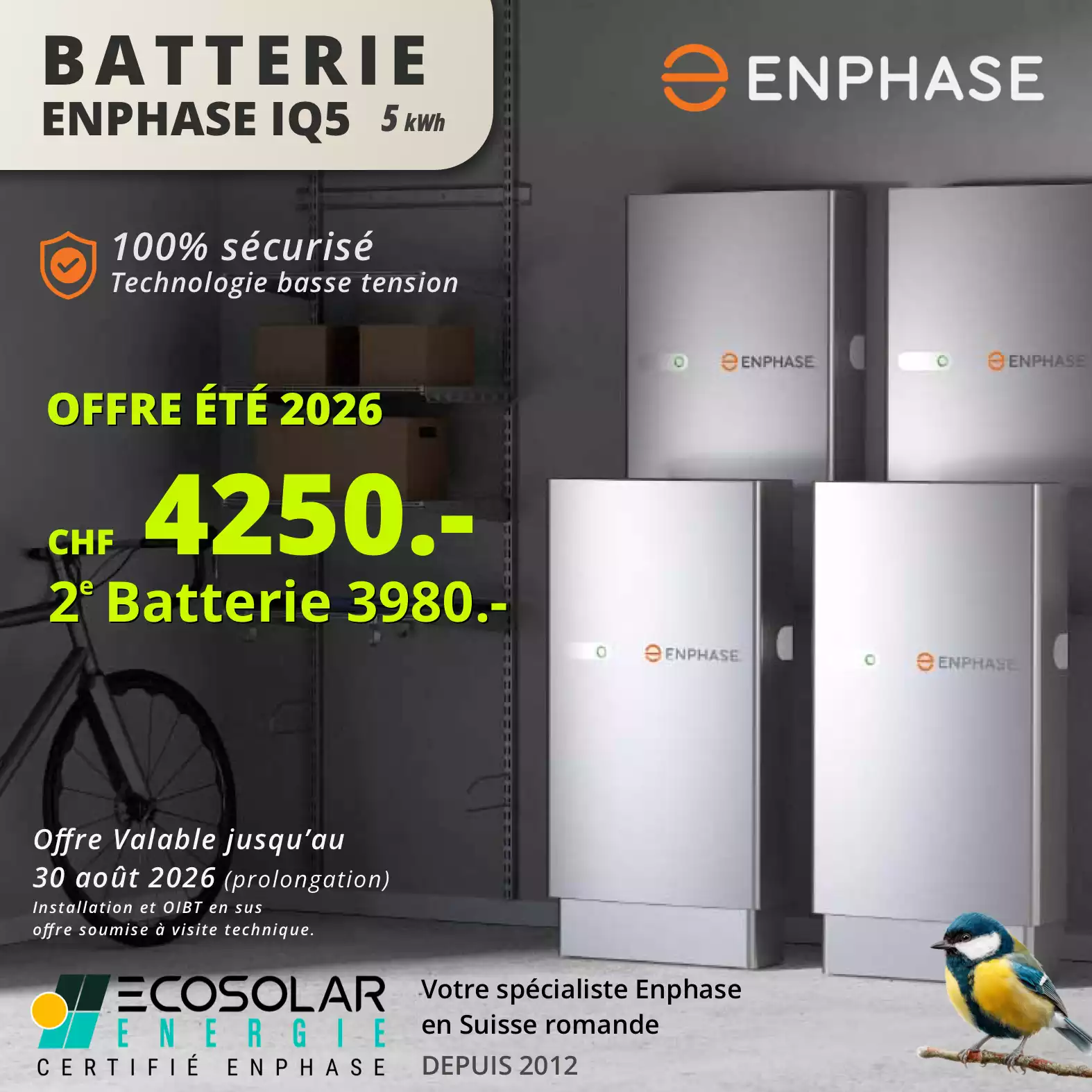 Offre de printemps enphase iq 5 batterie de stockage
